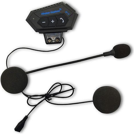 BT-12 Casque audio Bluetooth bidirectionnel pour moto avec microphone intégré, fonction talkie-walkie, pour les appels et la lecture de musique (1/3)