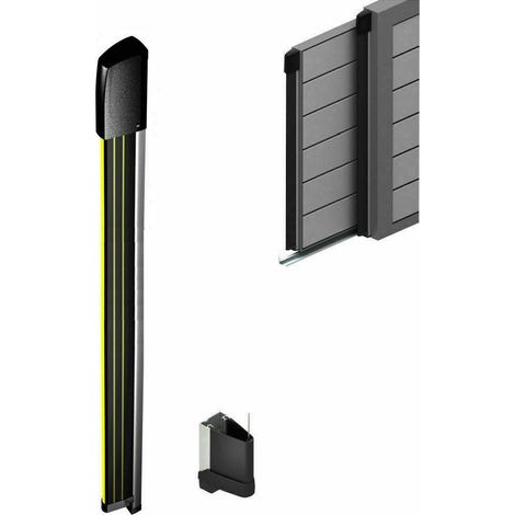 Costa Gomma Nero Giallo Di Sicurezza A Filo 200 Cm Meccanica Bordo Sensibile Set
