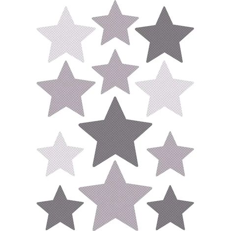 Buokids Wandsticker Sterne grau