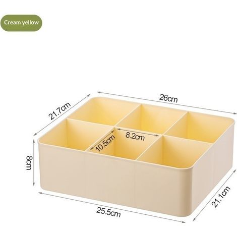 Boîte de rangement de bureau en polypropylène, compartimentée pour en-cas, sachets de thé, capsules de café, crème dessert. (1/4)