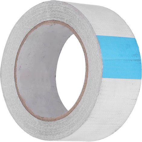 Ruban adhésif thermique argenté en feuille d'aluminium, résistant à la chaleur, pour la réparation et l'isolation des conduits, longueur 20 mètres, largeur 50 mm