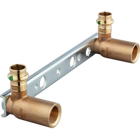 Viega Profipress Sanpress-Unidad de montaje, d 15mm, Rp 1/2, L 45 Bronce rojo o bronce de silicio, acero cincado Modelo 2221, 124502