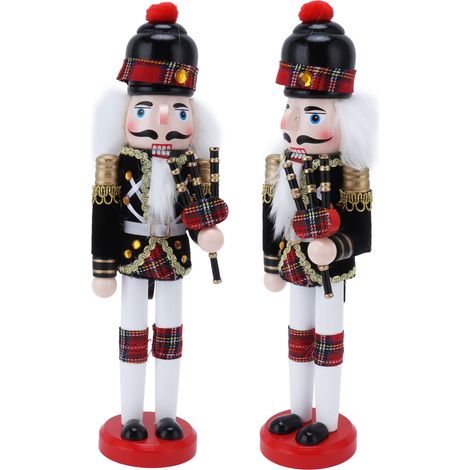 Casse-Noisette Soldat Marionnette en Bois Fait Main Décoration de Coffret à Vin de Noël Ornement1410A (1/5)