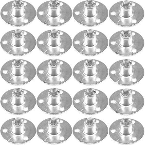 Cisea Lot de 20 vis à tête fraisée M8, base ronde, zinguées, avec écrou en T, quincaillerie pour meubles (fixation et assemblage). (1/5)