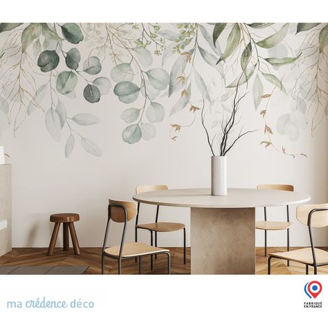 Papier peint : Feuillage aquarelle 3 - Intissé - L.200 x H.280 cm - Vert jaune (1/5)