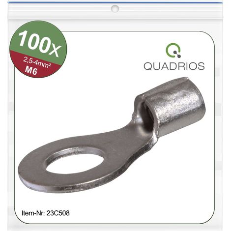 Quadrios 23C508 Cosse à oeillet Section max.=4 mm² Ø du trou=6.5 mm non isolé 100 pc(s) V908993 (1/5)