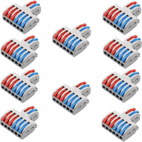 Connecteurs électriques à pression pour lampes, bornes de raccordement rapide sans outil, connecteurs pour fils électriques, Lot de 10 (1/5)