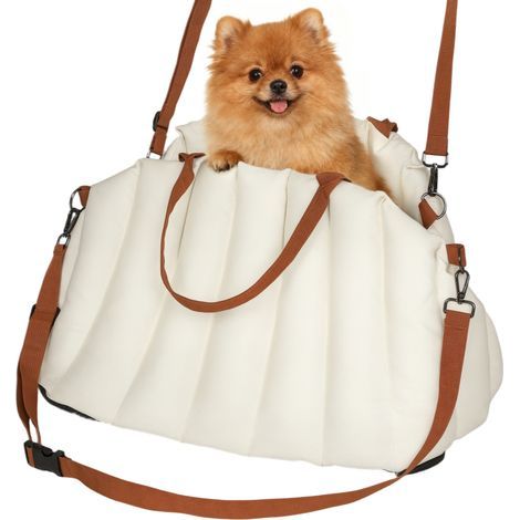 Siège auto pour petits chiens jusqu'à 5 kg avec ceinture de sécurité, base antidérapante et housse amovible (1/5)