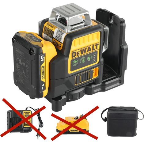 Pack Niveau Laser 3D 360° DEWALT DW089LG 12 Volts, Laser Vert Haute Précision pour Chantier (Outil uniquement)