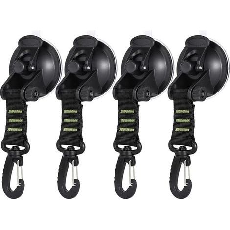 4 Pcs Ventouse,Ventouse d'ancrage à ventouse robuste avec crochet de fixation, ventouse puissante pour bâche de camping, auvent latéral, voiture, van, camion (1/5)