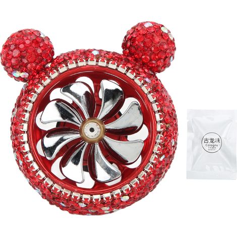 Décoration de grille d'aération voiture avec strass scintillants, forme mignonne, rouge (1/5)