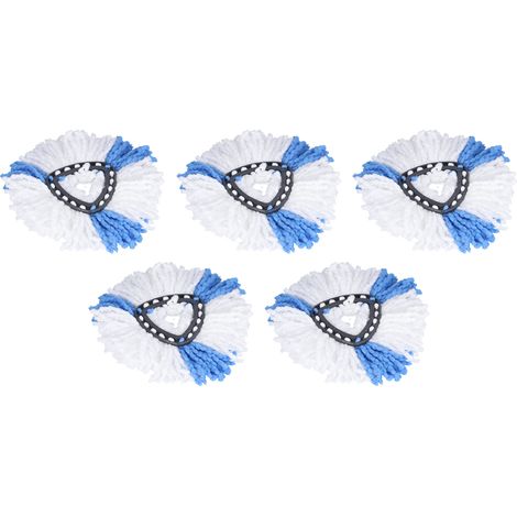 Lot de 5 têtes de balai en fibre de rechange pour balai rotatif Easywring (1/5)