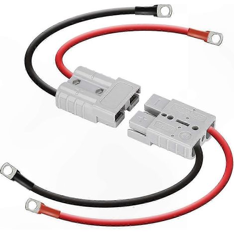 Kit de connecteurs 50A avec câbles de batterie 8 Gauge 30cm - Connecteurs rapides étanches pour batteries lithium (1/5)
