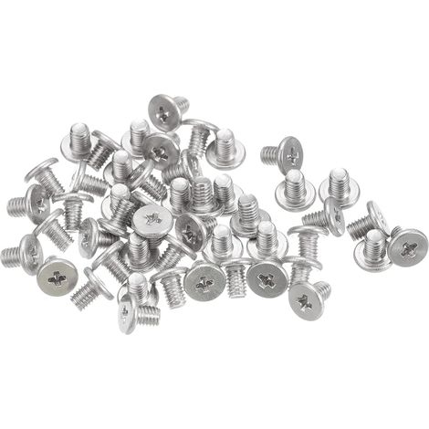 M3-0.5 x 4mm Phillips Flachkopfschrauben 100 Stück Flache Rundkopfschrauben 304 Edelstahl Kreuzschli (1/5)