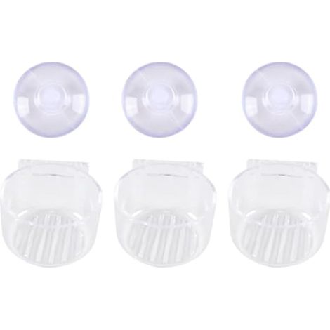 Lot de 3 mangeoires à Poissons en Acrylique Transparent pour Aquarium, Bol Flottant pour crevettes, vers de Vase, avec Ventouse (1/5)