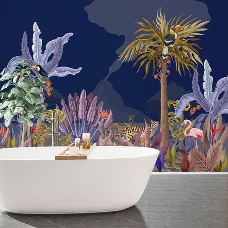 Papier peint panoramique - Animaux de la Jungle - 130 cm x 101 cm (1/4)