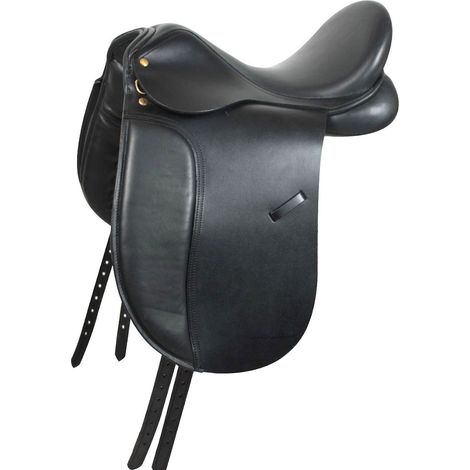 17.5''' = 44 cm, Schwarz: Dressursattel aus weichem Leder
