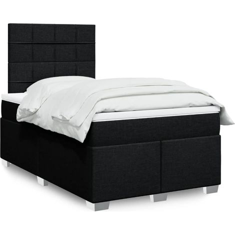 Boxspringbett mit Matratze Schwarz 120x200 cm Stoff (1/5)
