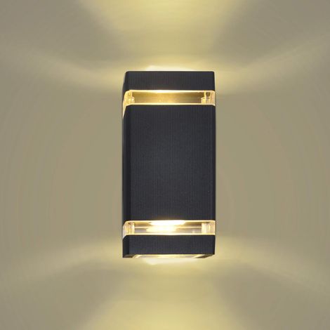 Applique Murale LED - 2,5 W - GU10 - Éclairage Wash Wall Bifacial Haut/Bas - IP44 - Intérieur/Extérieur (1/5)