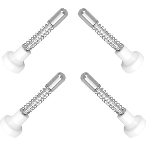 Lot de 4 Loquets à Ressort en Fer Tête en Plastique Blanc 50mm pour Lit Bébé, Goupilles de Verrouillage Robustes, Accessoires de Réparation