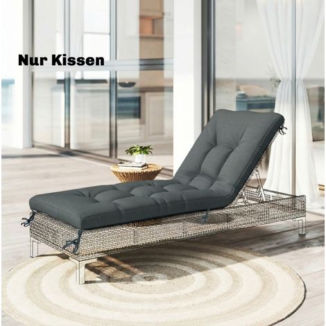 Outdoor-Liegekissen 198x65x13 cm Dunkelgrau aus Polyester (1/4)