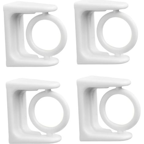 4 pièces Supports De Tringle à Rideaux Polyvalents, Blanc, Design Simple et Pratique (1/4)