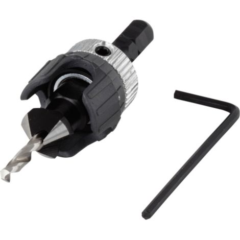 wolfcraft 1 Vorbohrer mit Senker und Tiefenstopp