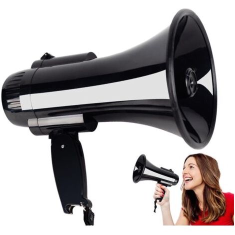 BUNTHAUS Mégaphone portable de 30 watts avec haut-parleur de style bullhorn et enregistreur 240 secondes, ouvre-bouteille (1/5)