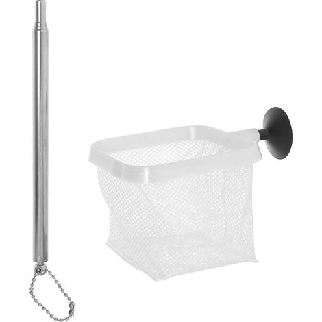 Panier télescopique en métal avec ventouse, idéal pour les aquariophiles débutants. Dimensions : 56,40 x 7,80 x 7,00 cm. Vendu à l’unité. (1/5)
