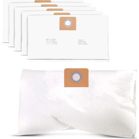 Lot de 5 sacs d'aspirateur en non-tissé optimisés pour aspirateur eau et poussière Einhell de 30 l (1/5)