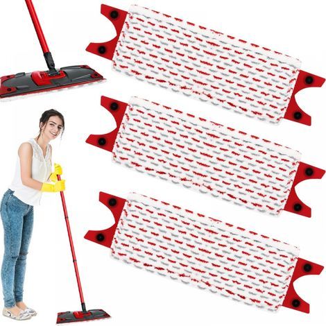 Pack of 3 Vileda UltraMax refills - 2 in 1 absorbent microfiber mop for floors and stains, red. (1/5)