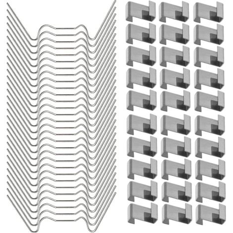 Serre en verre 60 clips de fixation, acier inoxydable pour vitres de jardin, pinces robustes pour serre, kit de 60 attaches pour abri de jardin, clips métalliques pour montage de serre (1/3)