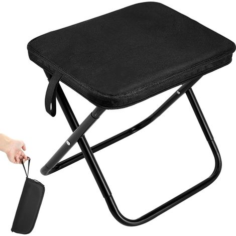 Mini tabouret pliant portable – Tabouret de camping léger pliable 28 × 28 × 24 cm Tabouret stable pliable jusqu'à 150 kg Chaise pliante ultra légère pour l'extérieur, les voyages et la pêche (1/5)