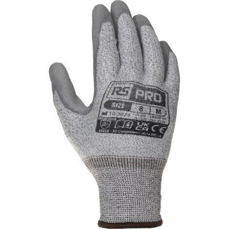 Gants de manutention RS PRO taille 8, M, Résistant aux coupures, 1 Paire, Gris ( Prix pour 1 paire )