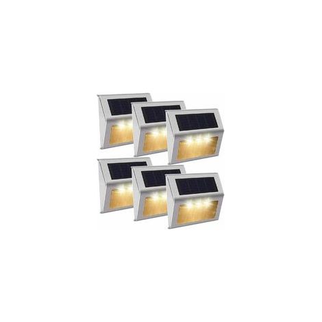 EASYCOMFORT Lampe Solaire Exterieur Alliage Aluminium Imperméable Clôture Jardin Escalier Cour Paysage 6PCS (1/4)