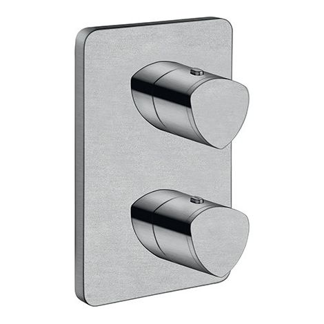 Facade Externe Profilo Laiton Thermostatique 2 Sorties Metal Brosse - CRISTINA ONDYNA XF75277