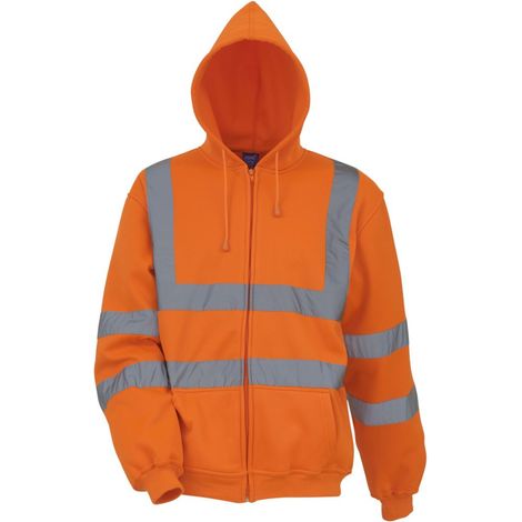 Sweat-shirt de travail zippé à capuche Yoko haute visibilité Orange Fluo S.