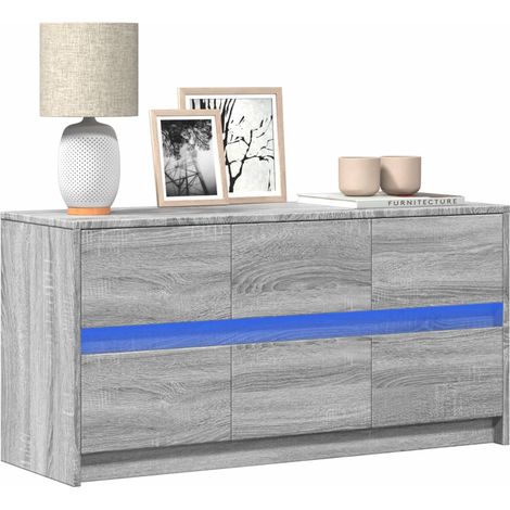 TV-Schrank mit LED-Beleuchtung Grau Sonoma 100x34x50 cm