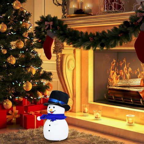 Veilleuse bonhomme de neige en silicone, rechargeable par USB, tactile, avec sept couleurs et musique, lampe de table pour bébé garçon. (1/5)