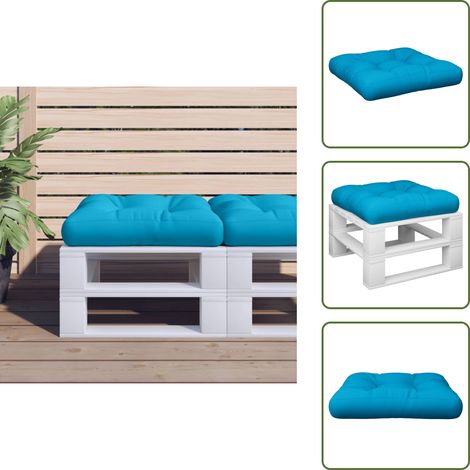 The Living Store Palettenkissen Blau 50x50x12 cm Stoff - Freien Sitzkissen