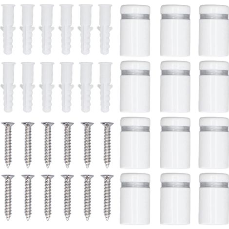 Lot de 12 vis d'écartement en acier inoxydable pour panneaux muraux publicitaires, clous pour acrylique 16 x 25 mm (1/5)
