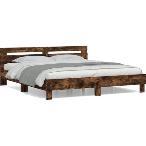 Maison Exclusive - Cama con cabecero madera de ingeniería roble a