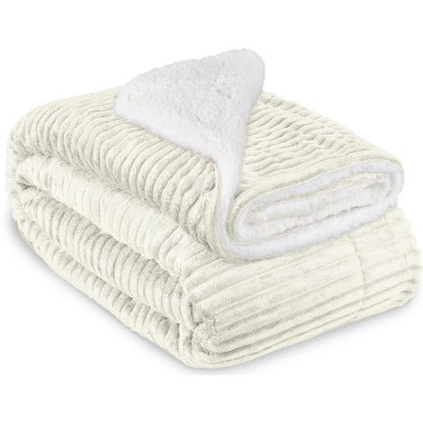 Beautissu Couvre lit Elisa Couverture Polaire avec Impressions Scintillantes	Nature, 200cm, 150cm