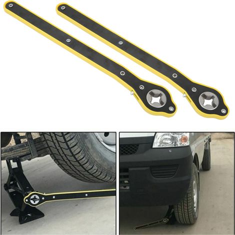 Une paire de clés à cric de 13,4 pouces, des clés à écrous de roue et de pneu, des outils de levage rapide adaptés aux petites voitures, aux SUV et aux fourgonnettes. (1/5)