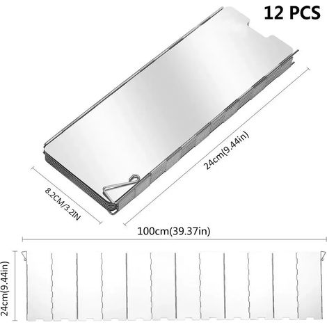 Plaques 8/9/10/12/14/16 Pare-vent pour réchaud à gaz, idéal pour le camping, les pique-niques et la cuisson en extérieur. Écran coupe-vent en alliage d'aluminium pour réchauds portables. (1/5)
