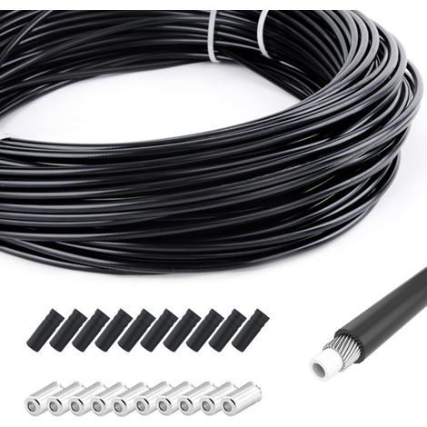 10m Gaine de Câble de Dérailleur de Vélo Diamètre 4 mm, Coque Extérieur Avec Embouts