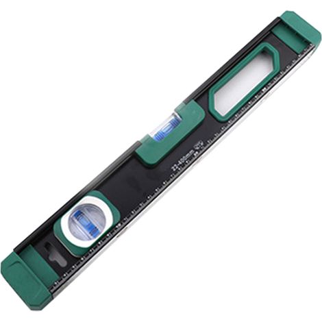 Niveau magnétique en alliage d'aluminium avec échelle, niveau à bulle horizontal portable de 400 mm (15,7 po) pour mesure précise (1/5)