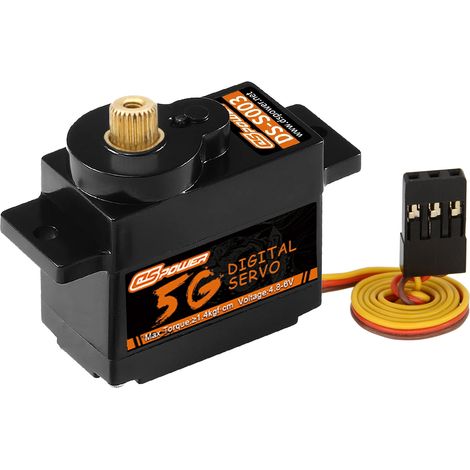 5g Metall-Servomotor, JR Head Antivibrations-Mini-Servomotor für Modellautos, Drohnen, Spielzeug, ferngesteuerte Autos, Miniaturautos, Mikro-Servomotoren