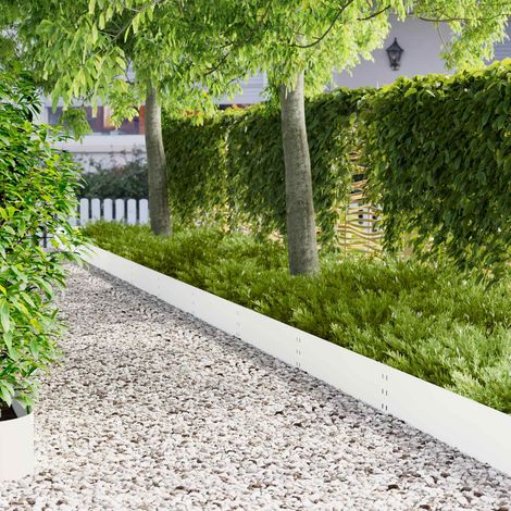 Teenpull – Raseneinfassung 30 pcs 100 x 25 cm Stahl Weiß (1/5)