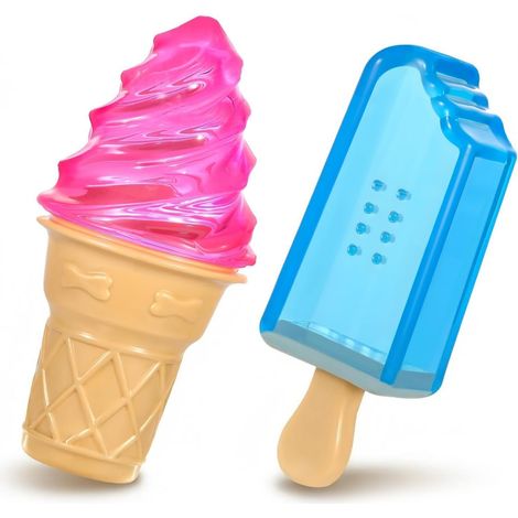 Jouets à Mâcher Rafraîchissants pour Chiens, 2 Paquets de Jouets de Dentition Congelables pour Chiots pour Rafraîchir l'été, Jouetss de Glace à Mâcher, Bleu (1/5)